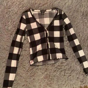 Rue 21 Checkered Print Long Sleeve.